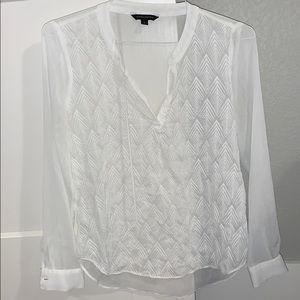 White Sheer Work Blouse